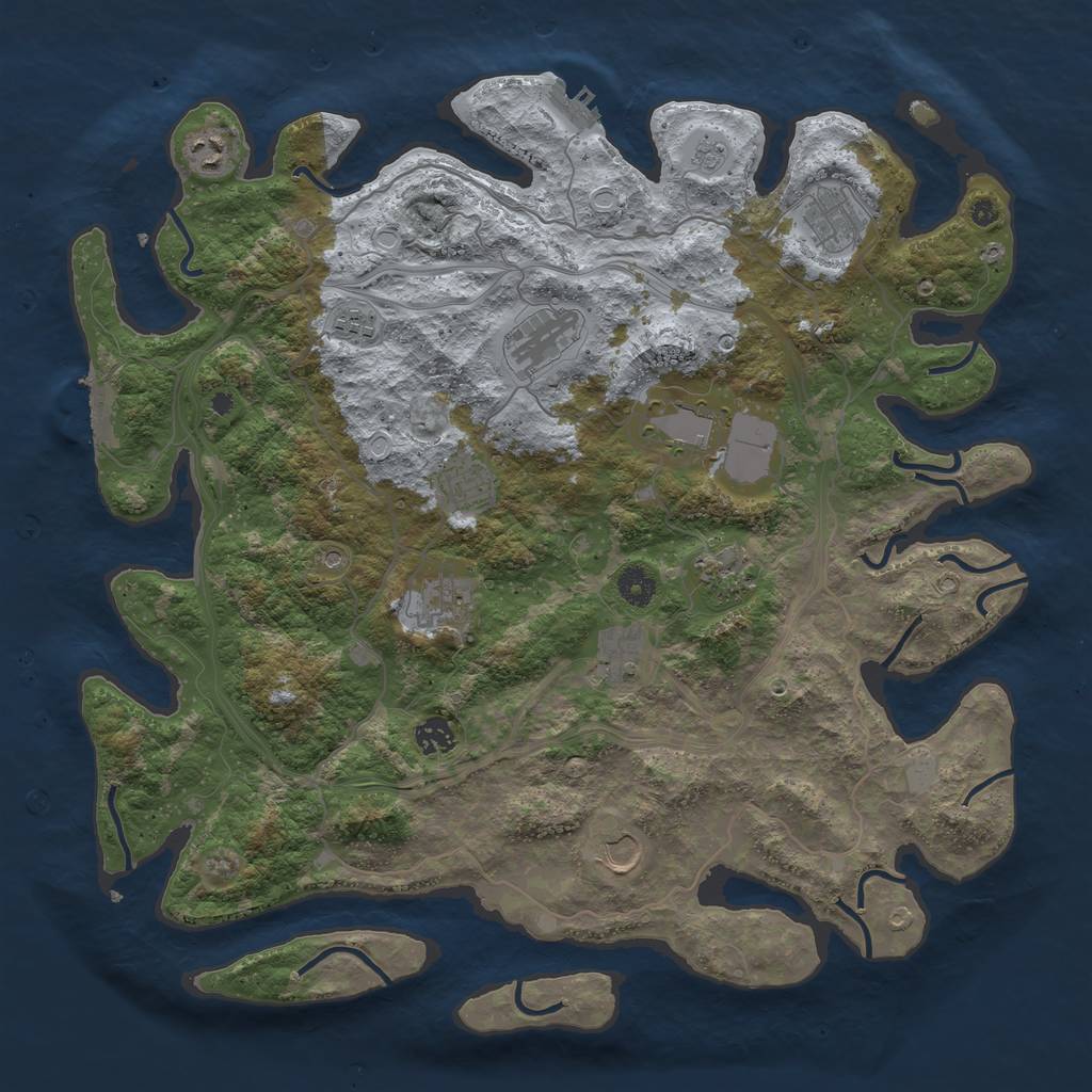Rust Map: Procedural Map, Size: 4250, Seed: 1313848159, 18 Monuments