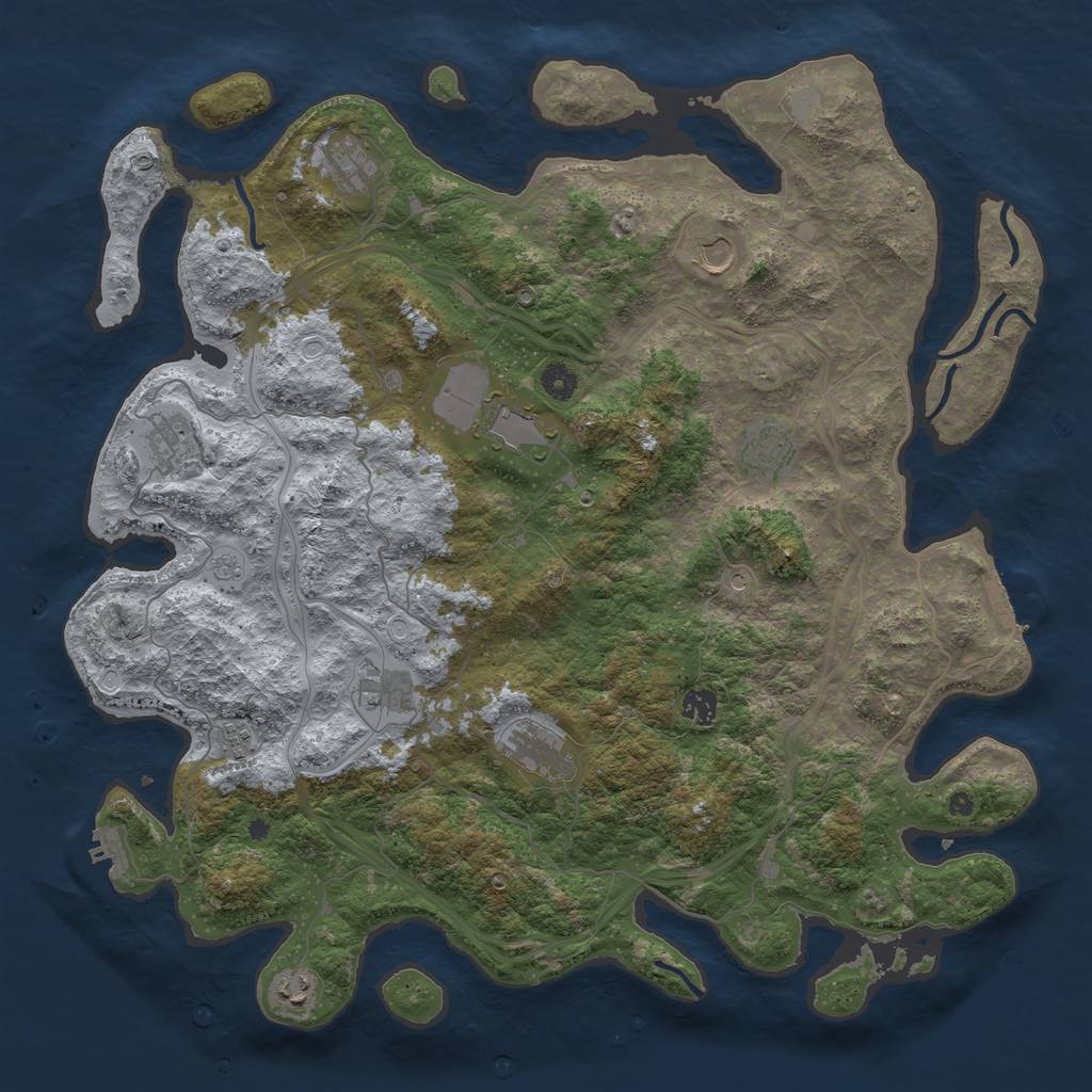 Rust Map: Procedural Map, Size: 4500, Seed: 1441274922, 17 Monuments