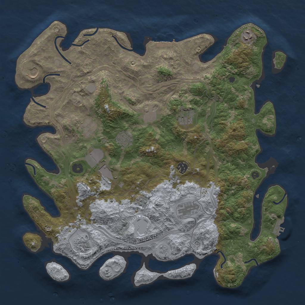 Rust Map: Procedural Map, Size: 4250, Seed: 85618276, 18 Monuments