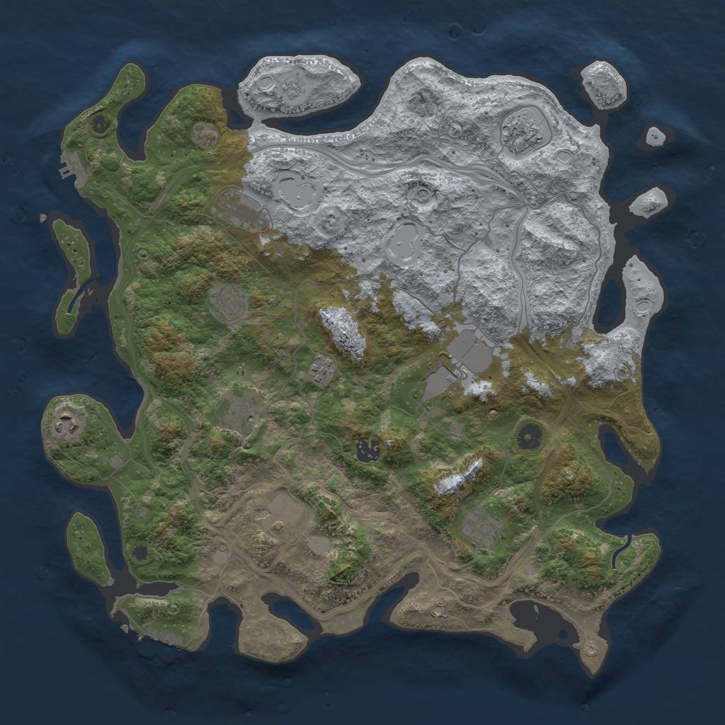 Rust Map: Procedural Map, Size: 4250, Seed: 998026, 17 Monuments