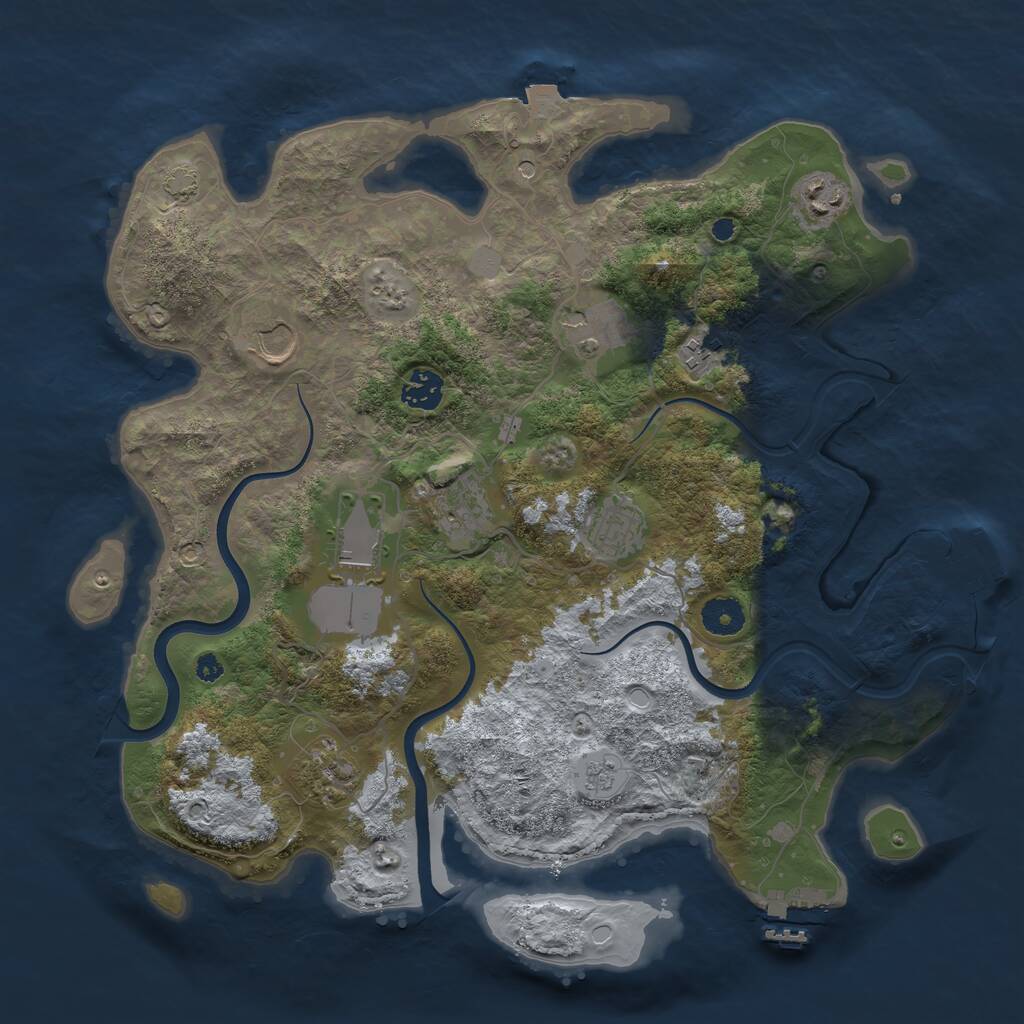 Rust Map: Procedural Map, Size: 3750, Seed: 1165265933, 15 Monuments