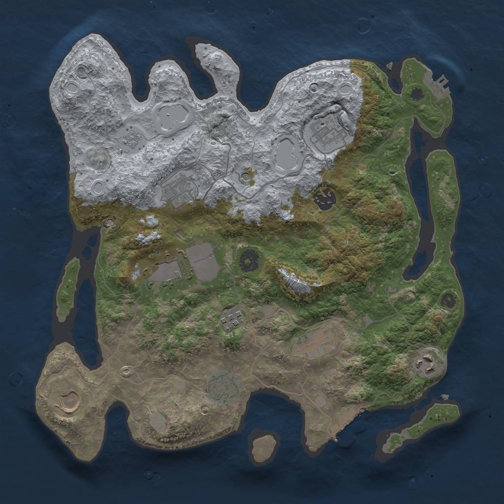 Rust Map: Procedural Map, Size: 3500, Seed: 67634563, 16 Monuments