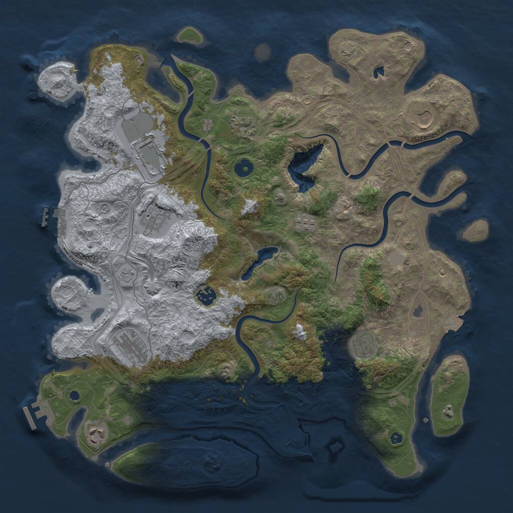 Rust Map: Procedural Map, Size: 4250, Seed: 102248588, 15 Monuments