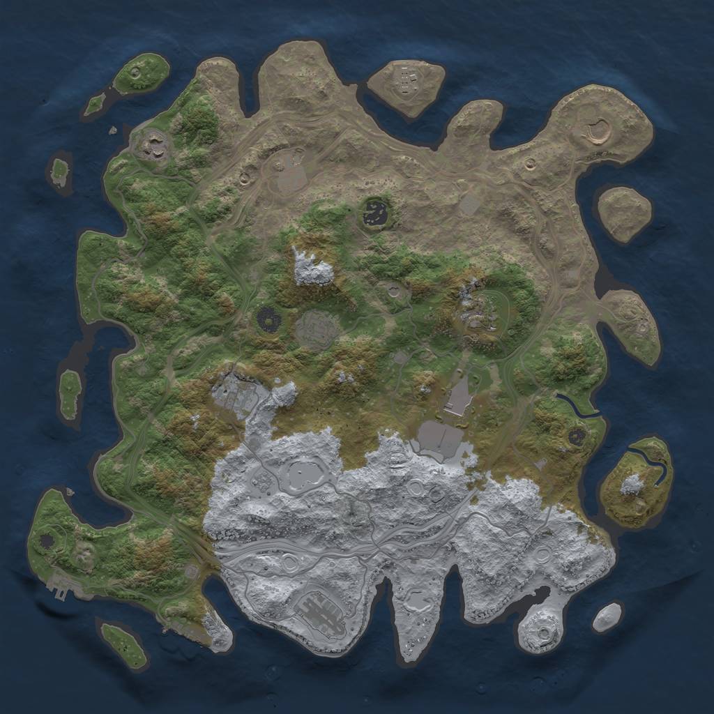 Rust Map: Procedural Map, Size: 4250, Seed: 1008221046, 17 Monuments