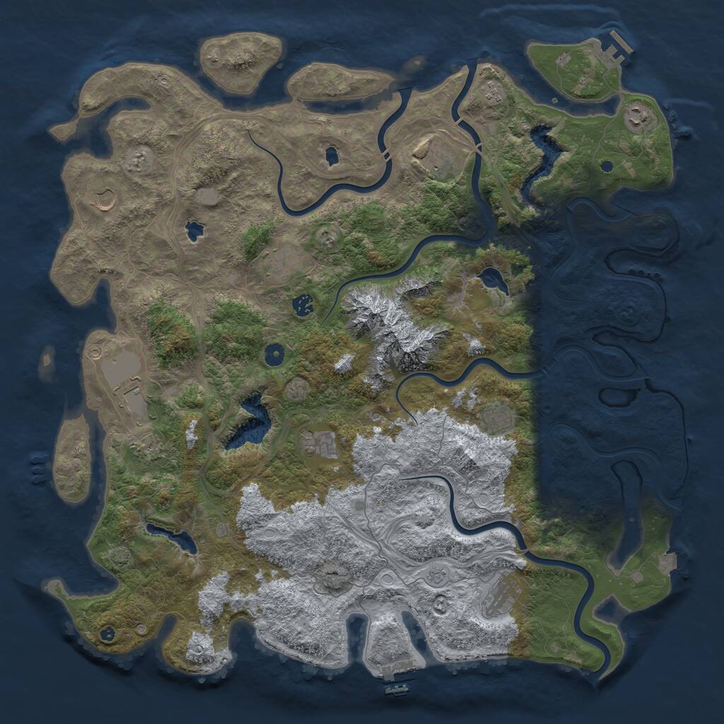 Rust Map: Procedural Map, Size: 5000, Seed: 1173187755, 17 Monuments