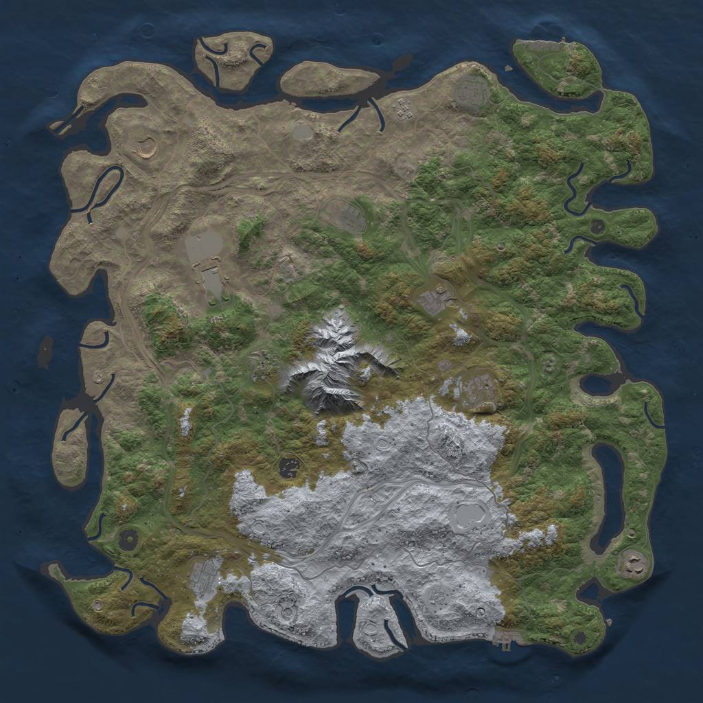 Rust Map: Procedural Map, Size: 5000, Seed: 1173187755, 18 Monuments