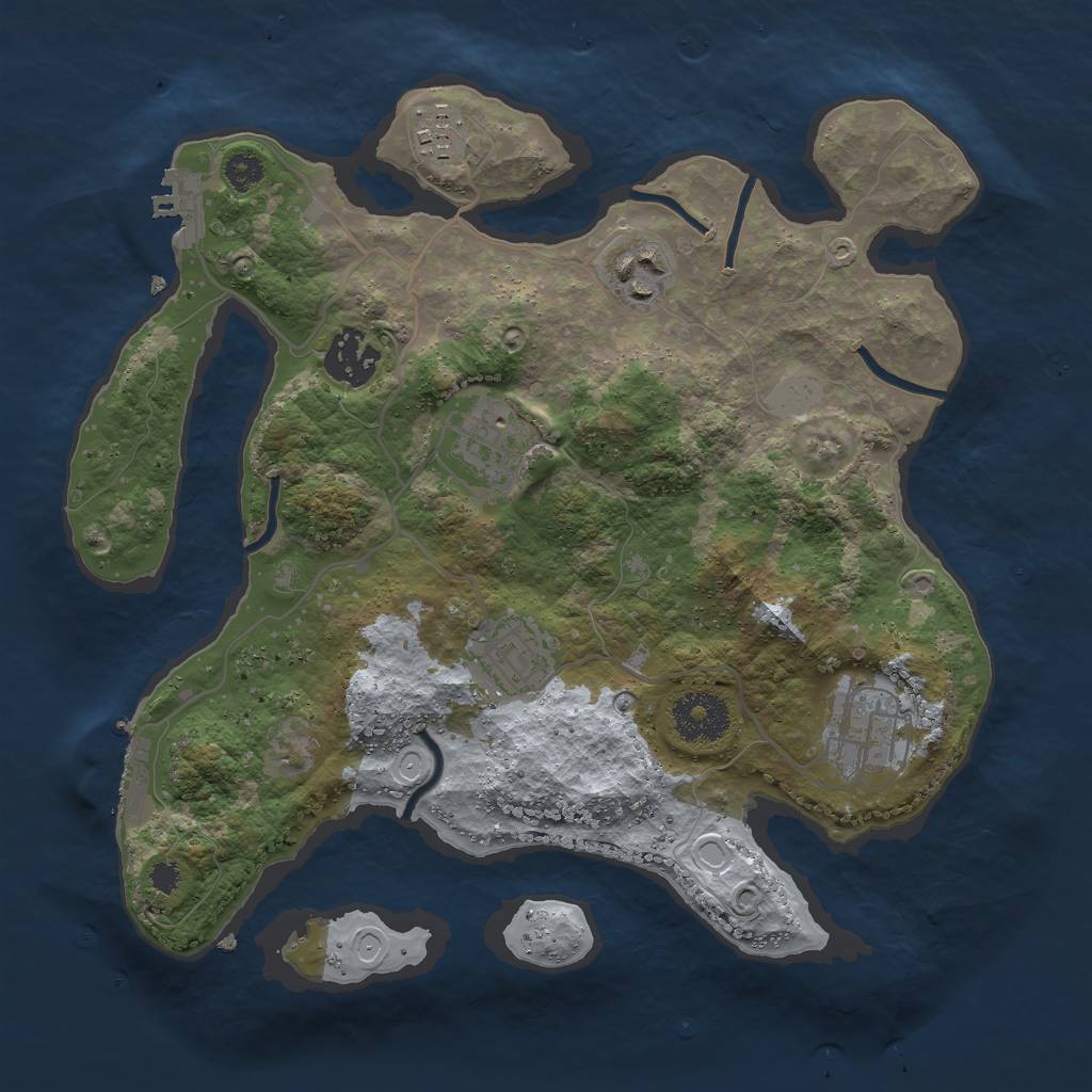 Rust Map: Procedural Map, Size: 3000, Seed: 31836, 11 Monuments