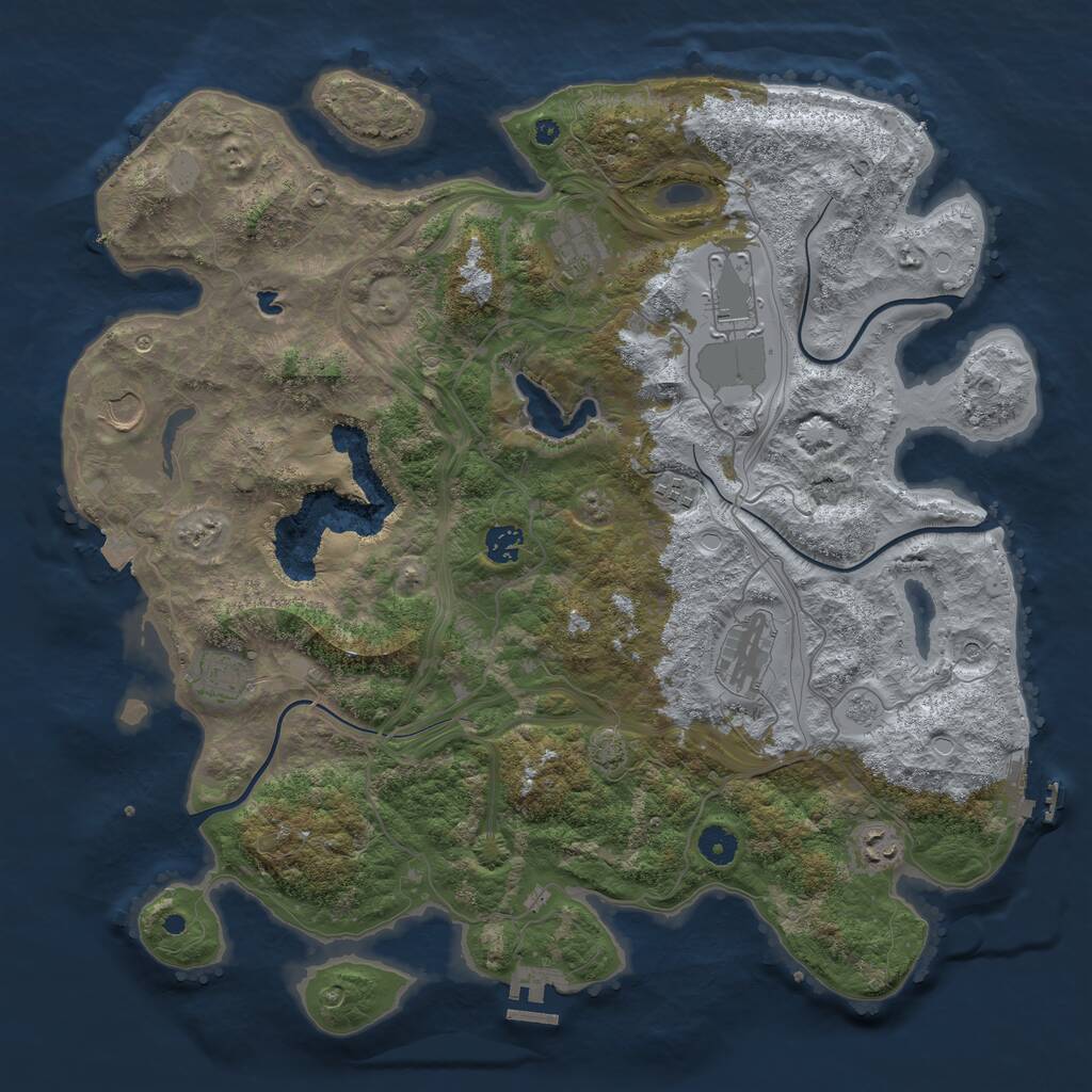 Rust Map: Procedural Map, Size: 4250, Seed: 51559064, 14 Monuments