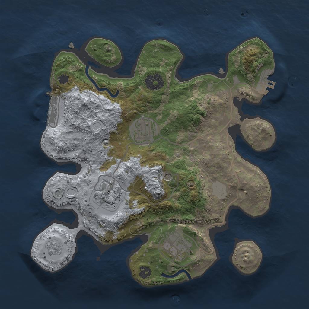 Rust Map: Procedural Map, Size: 2600, Seed: 881, 10 Monuments