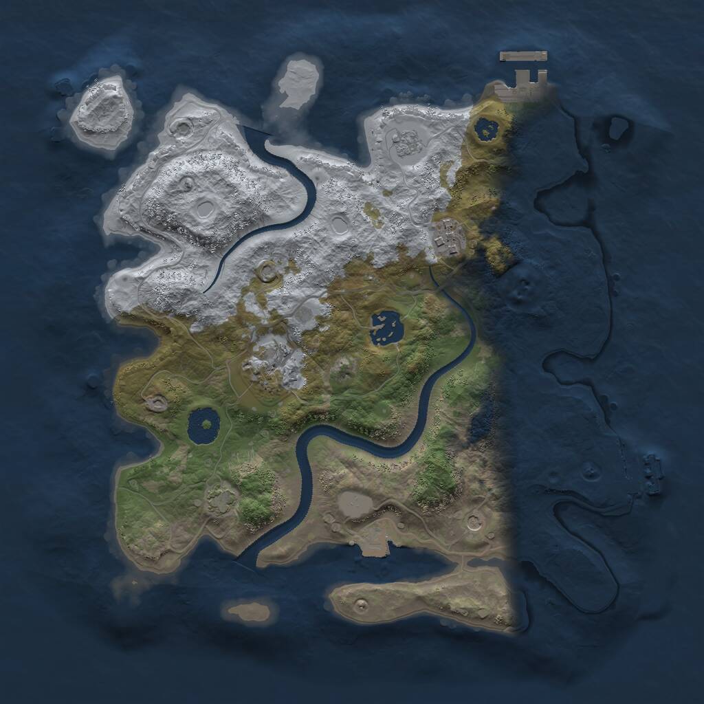 Rust Map: Procedural Map, Size: 3000, Seed: 27120, 9 Monuments