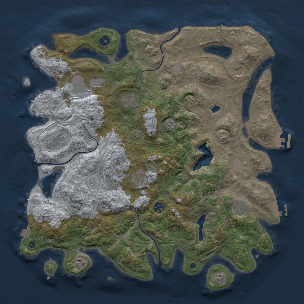 Rust Map: Procedural Map, Size: 4400, Seed: 619493092, 16 Monuments