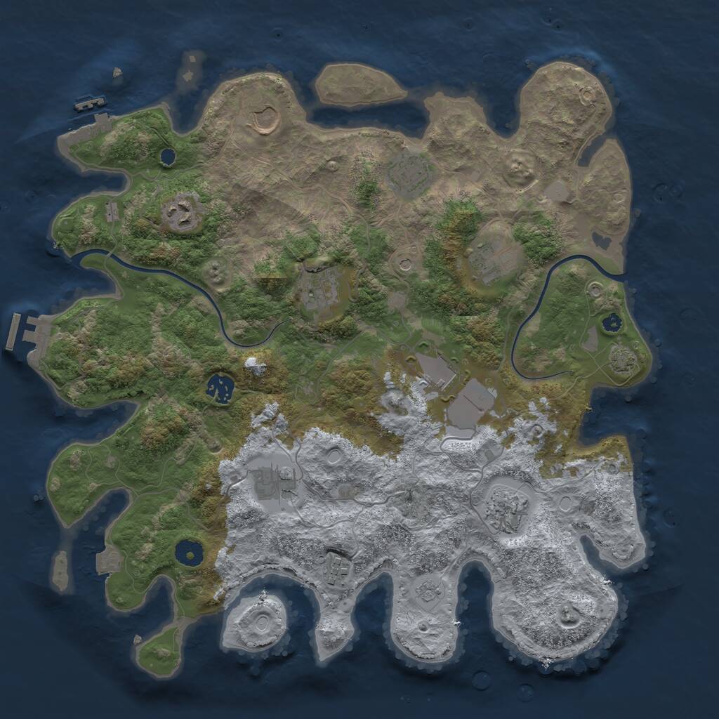 Rust Map: Procedural Map, Size: 3850, Seed: 6706532, 16 Monuments