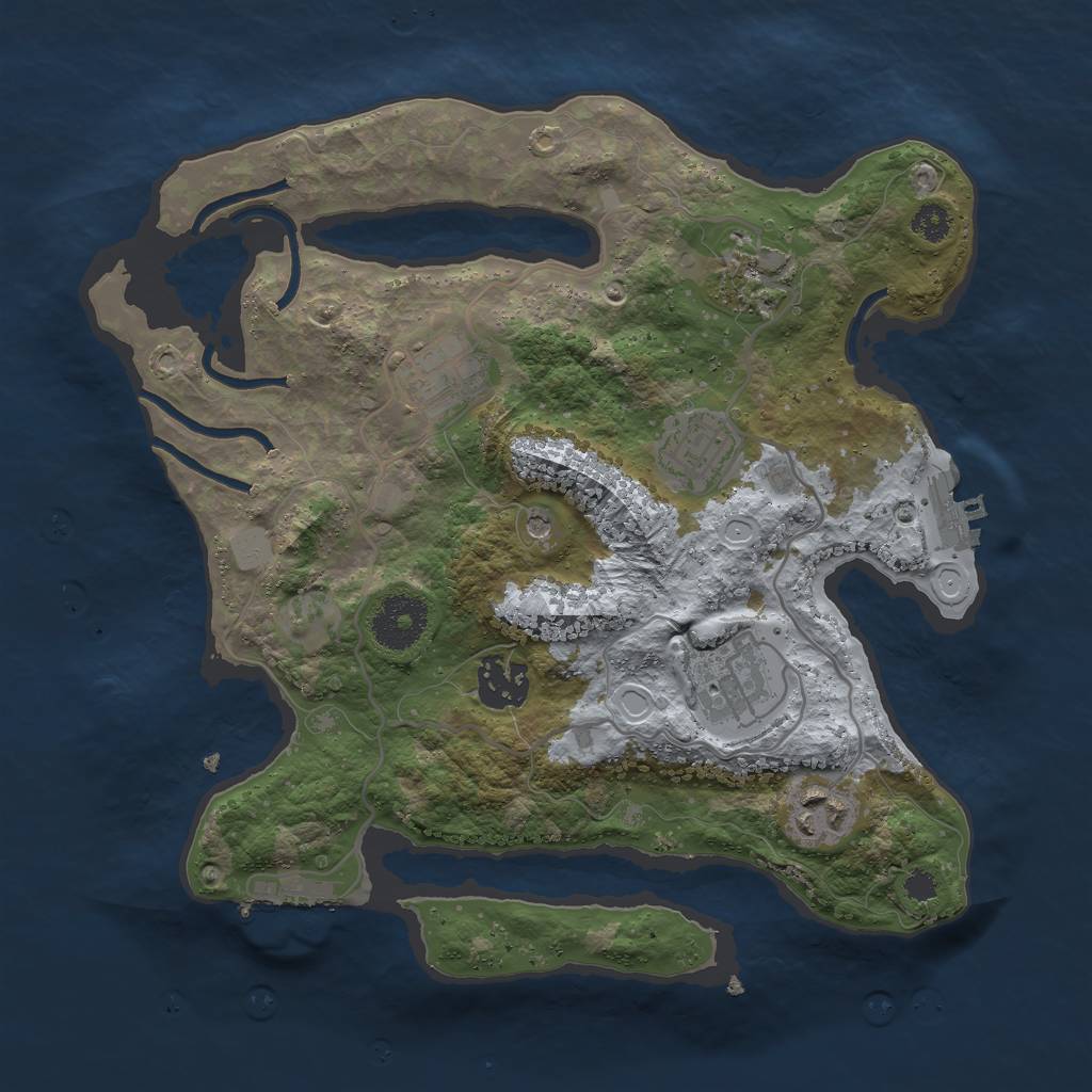 Rust Map: Procedural Map, Size: 3000, Seed: 700985949, 12 Monuments