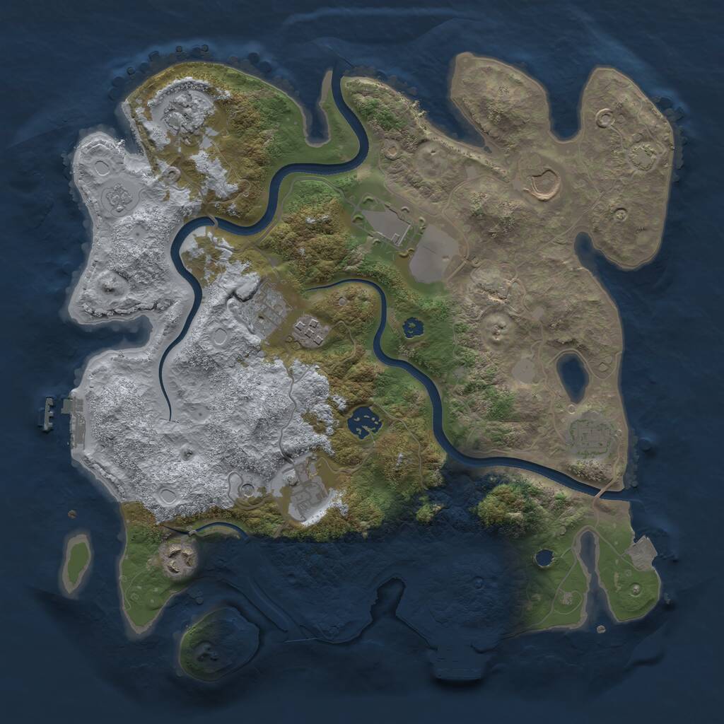 Rust Map: Procedural Map, Size: 3500, Seed: 497099, 15 Monuments