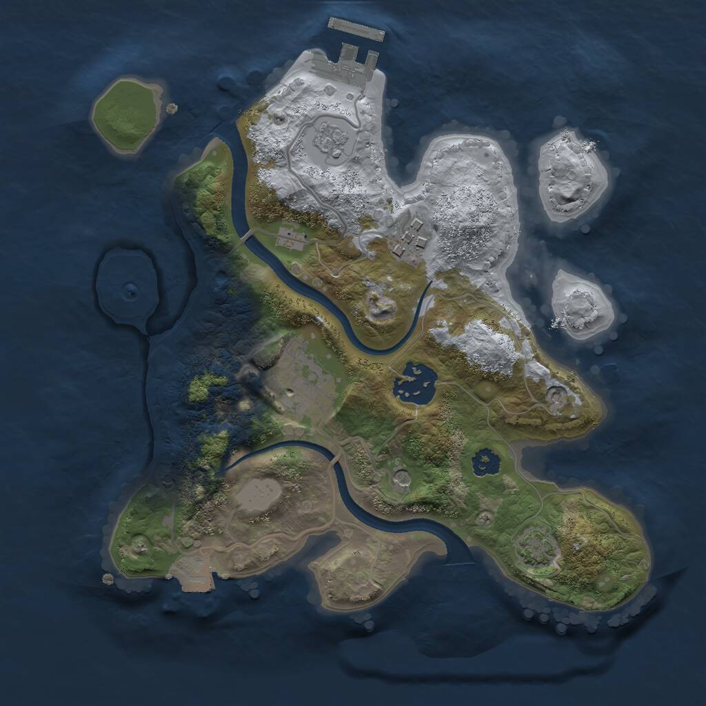 Rust Map: Procedural Map, Size: 2500, Seed: 3145, 8 Monuments