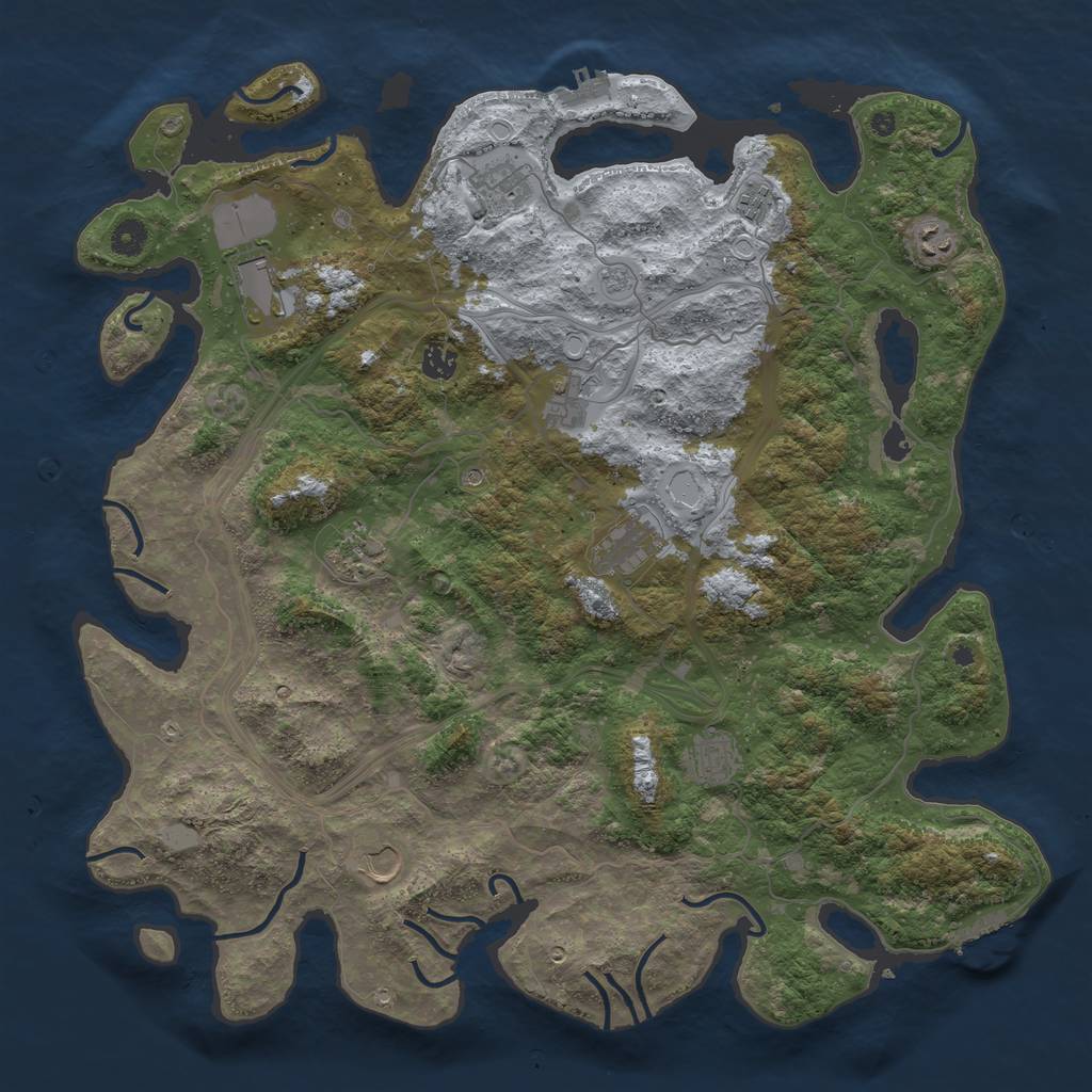 Rust Map: Procedural Map, Size: 4500, Seed: 1832941688, 17 Monuments