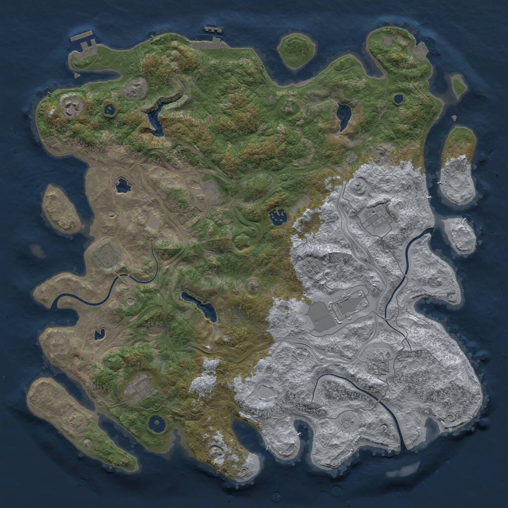 Rust Map: Procedural Map, Size: 4500, Seed: 1999215818, 15 Monuments