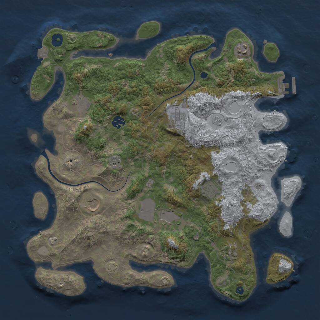 Rust Map: Procedural Map, Size: 3850, Seed: 8069112, 14 Monuments