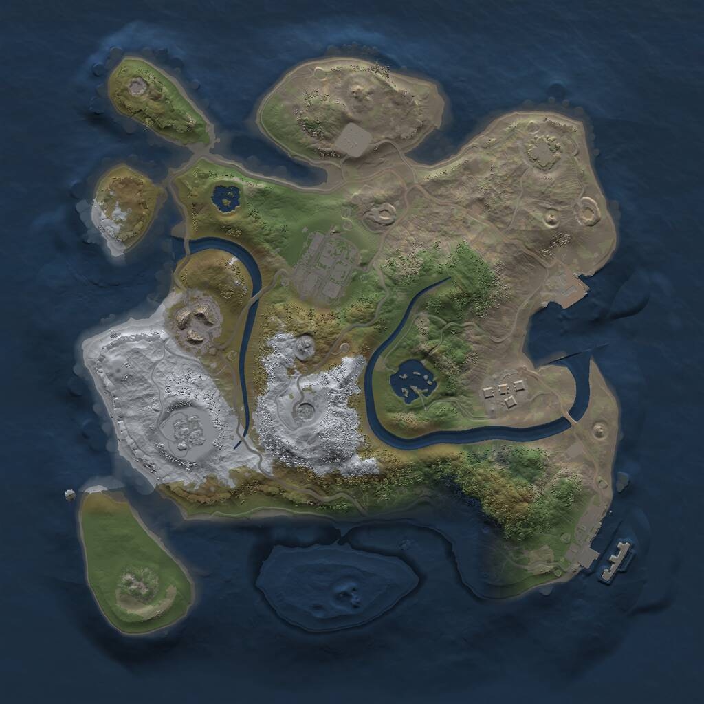 Rust Map: Procedural Map, Size: 2500, Seed: 1509531067, 9 Monuments