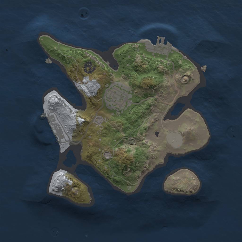Rust Map: Procedural Map, Size: 2000, Seed: 185, 6 Monuments