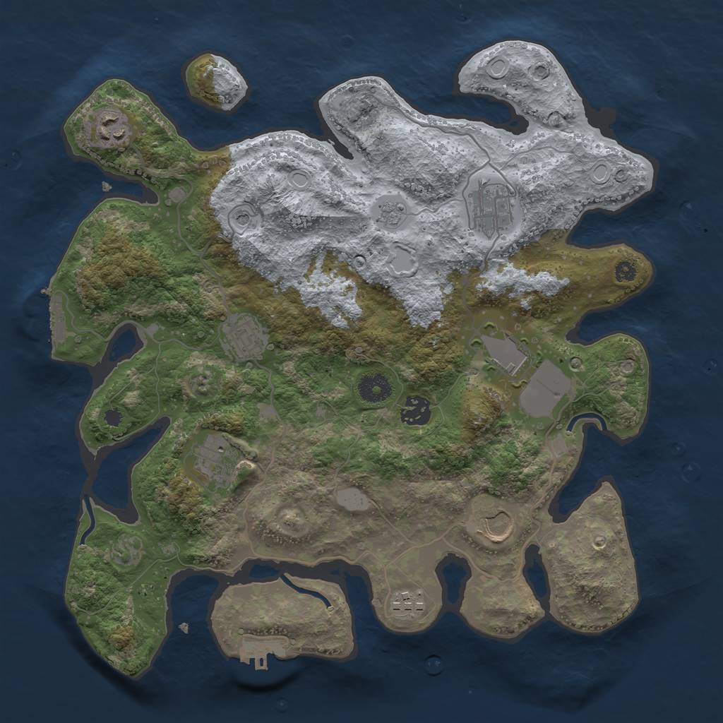 Rust Map: Procedural Map, Size: 3500, Seed: 1937592, 15 Monuments