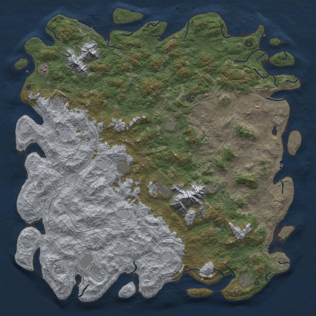 Rust Map: Procedural Map, Size: 6000, Seed: 949276147, 18 Monuments