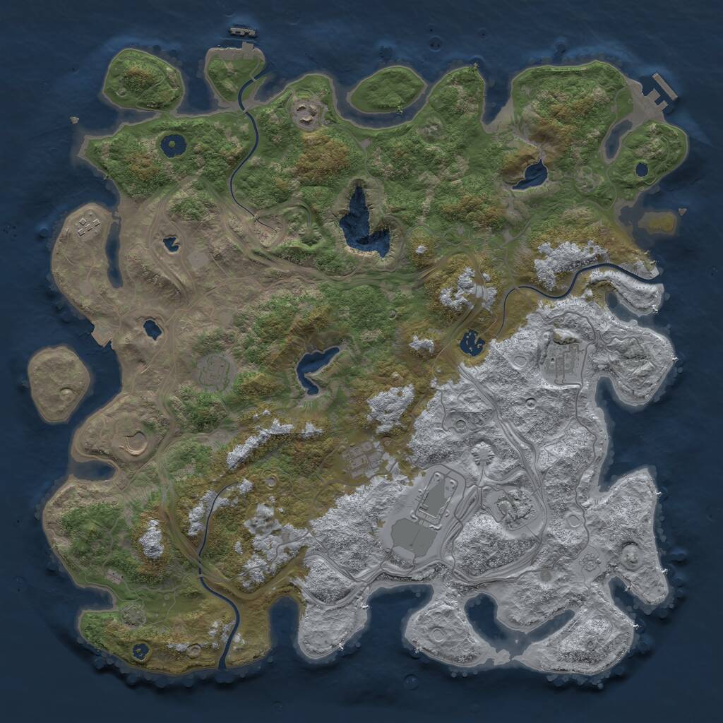 Rust Map: Procedural Map, Size: 4500, Seed: 1531300317, 15 Monuments