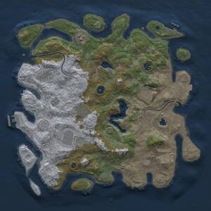 Thumbnail Rust Map: Procedural Map, Size: 4000, Seed: 185, 13 Monuments