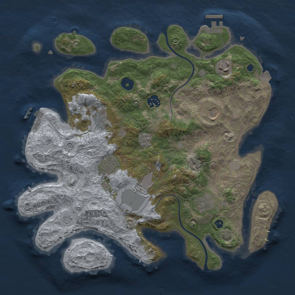 Rust Map: Procedural Map, Size: 3500, Seed: 54782456, 14 Monuments