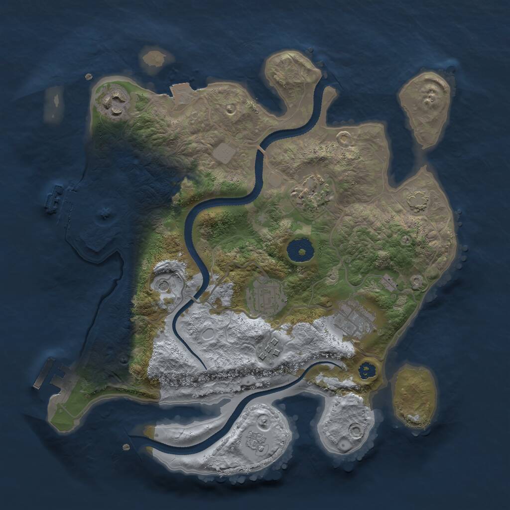 Rust Map: Procedural Map, Size: 3000, Seed: 1202811947, 11 Monuments