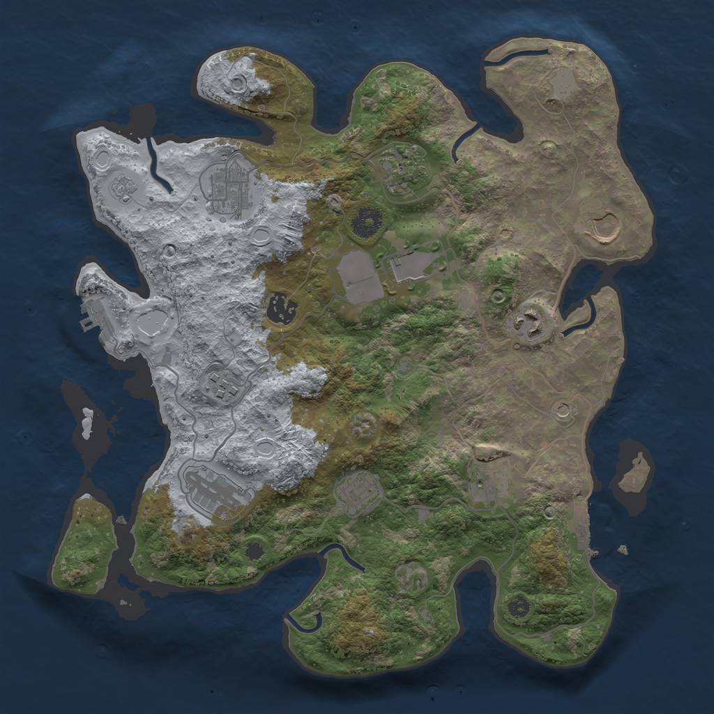 Rust Map: Procedural Map, Size: 3500, Seed: 89371928, 17 Monuments