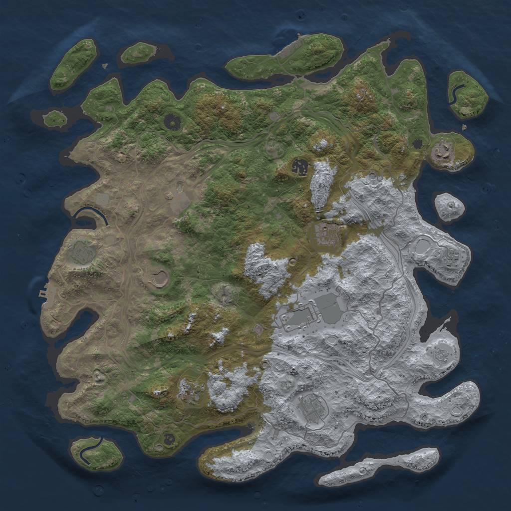 Rust Map: Procedural Map, Size: 4500, Seed: 5847, 17 Monuments