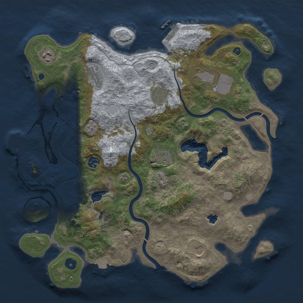 Rust Map: Procedural Map, Size: 4000, Seed: 616202158, 14 Monuments