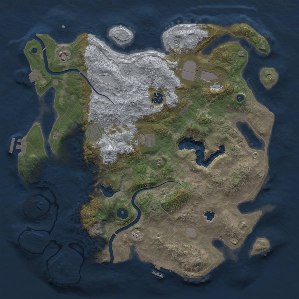 Rust Map: Procedural Map, Size: 4000, Seed: 616202158, 12 Monuments