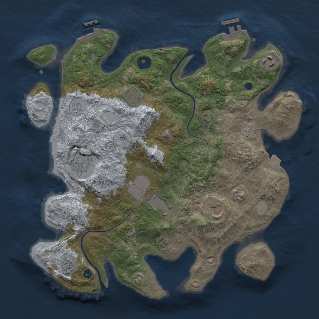 Rust Map: Procedural Map, Size: 3500, Seed: 450012656, 12 Monuments