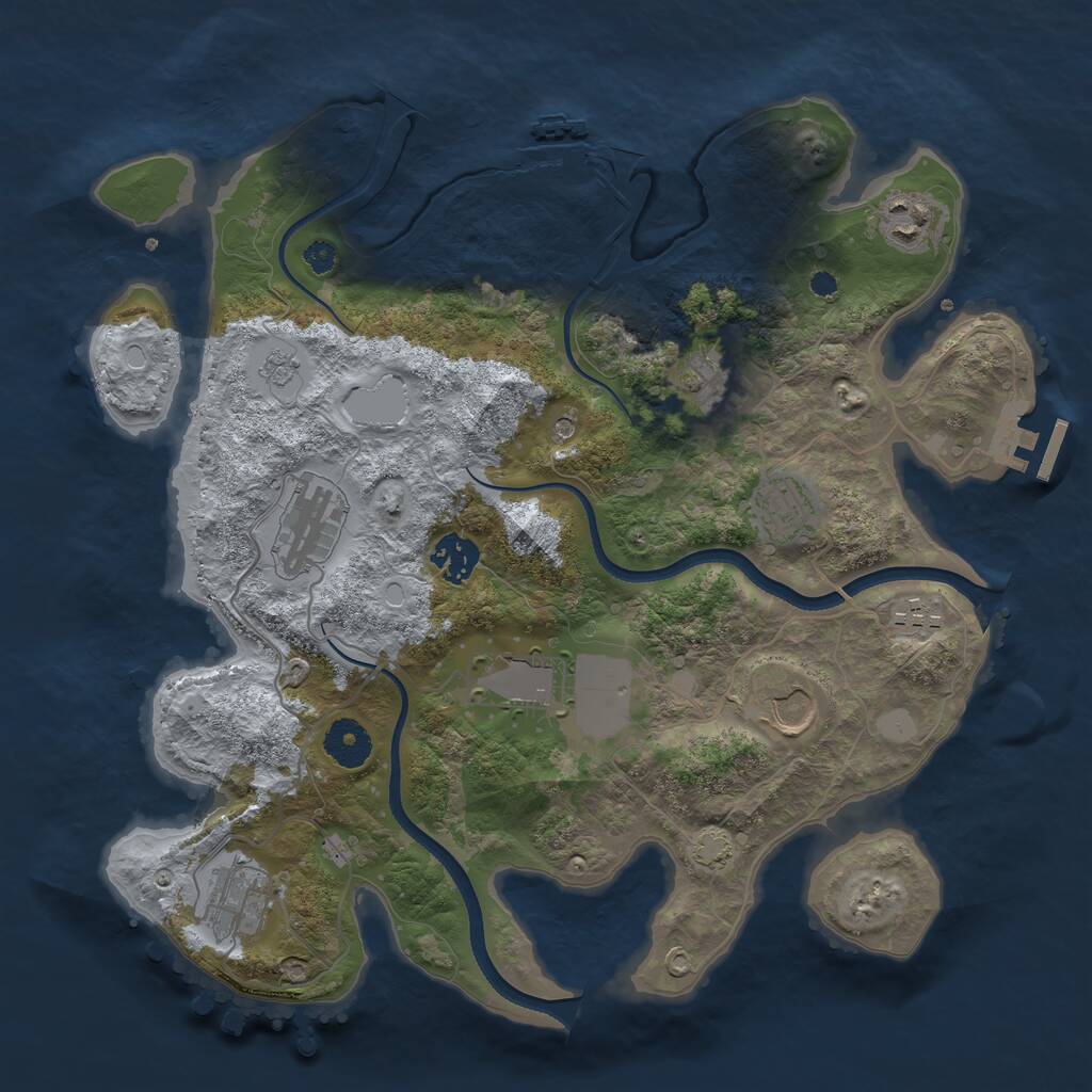 Rust Map: Procedural Map, Size: 3500, Seed: 450012656, 15 Monuments
