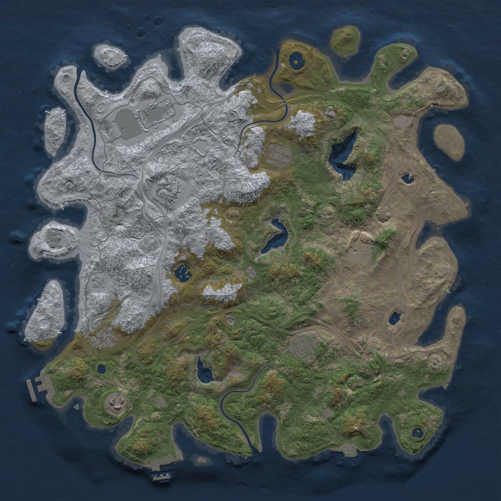 Rust Map: Procedural Map, Size: 4500, Seed: 436046952, 15 Monuments