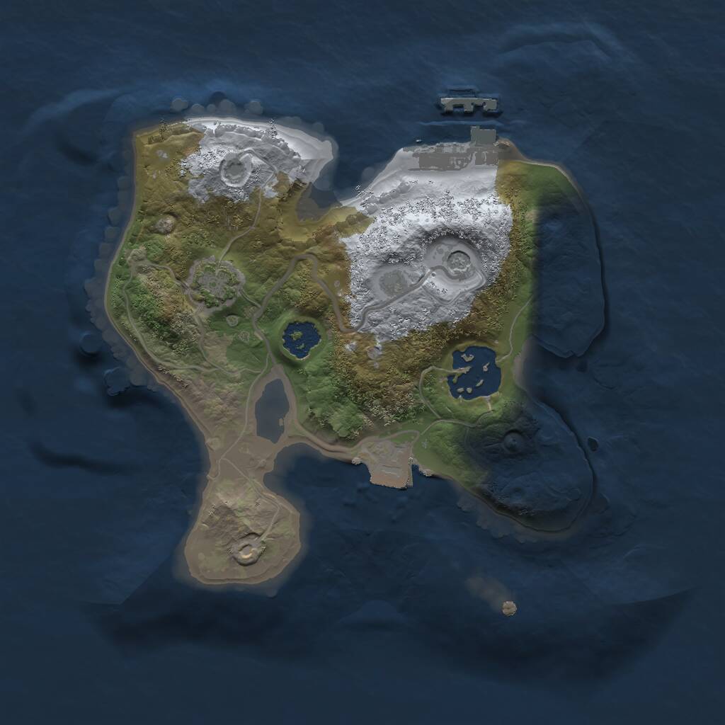 Rust Map: Procedural Map, Size: 2000, Seed: 381147332, 5 Monuments