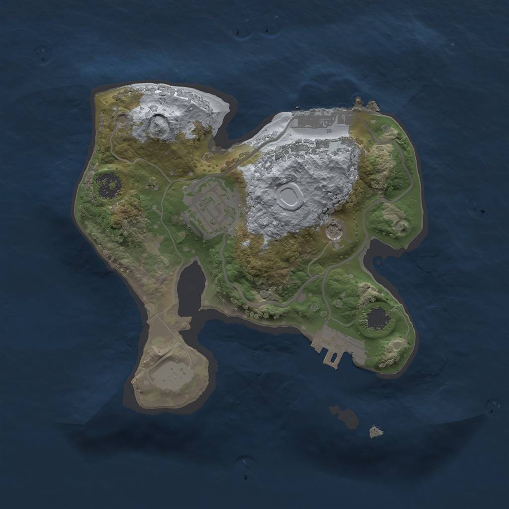 Rust Map: Procedural Map, Size: 2000, Seed: 381147332, 7 Monuments