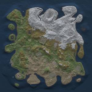 Thumbnail Rust Map: Procedural Map, Size: 4000, Seed: 969, 17 Monuments