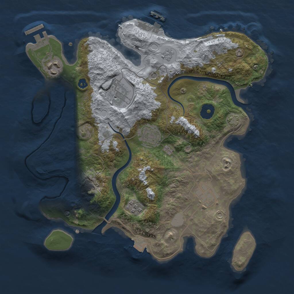 Rust Map: Procedural Map, Size: 3000, Seed: 704258696, 11 Monuments