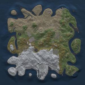 Thumbnail Rust Map: Procedural Map, Size: 3700, Seed: 865213224, 16 Monuments