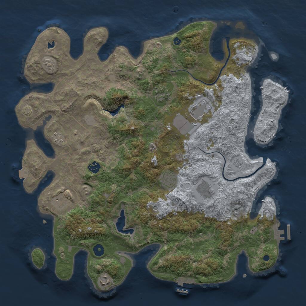 Rust Map: Procedural Map, Size: 4000, Seed: 16217, 14 Monuments