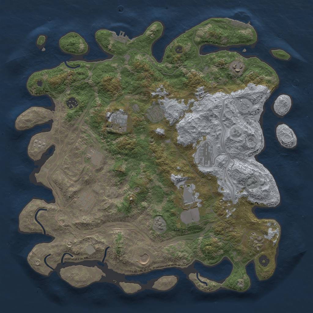 Rust Map: Procedural Map, Size: 4250, Seed: 45129819, 18 Monuments