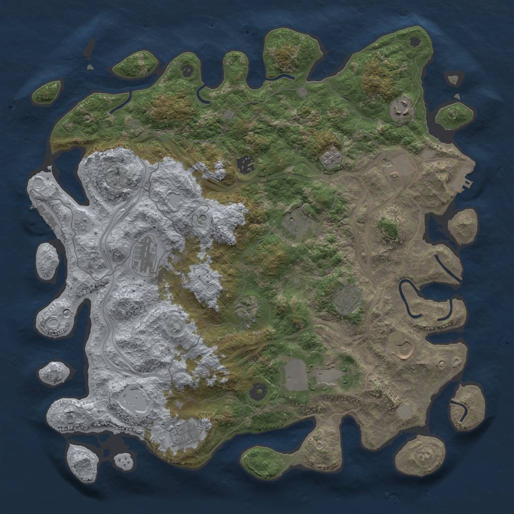 Rust Map: Procedural Map, Size: 4250, Seed: 1222545677, 18 Monuments