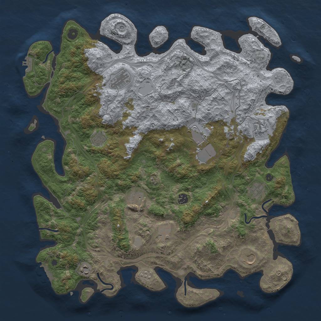 Rust Map: Procedural Map, Size: 4600, Seed: 12346, 18 Monuments