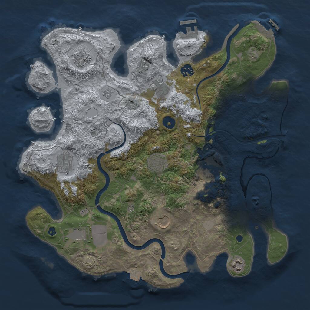 Rust Map: Procedural Map, Size: 3700, Seed: 7997894, 16 Monuments