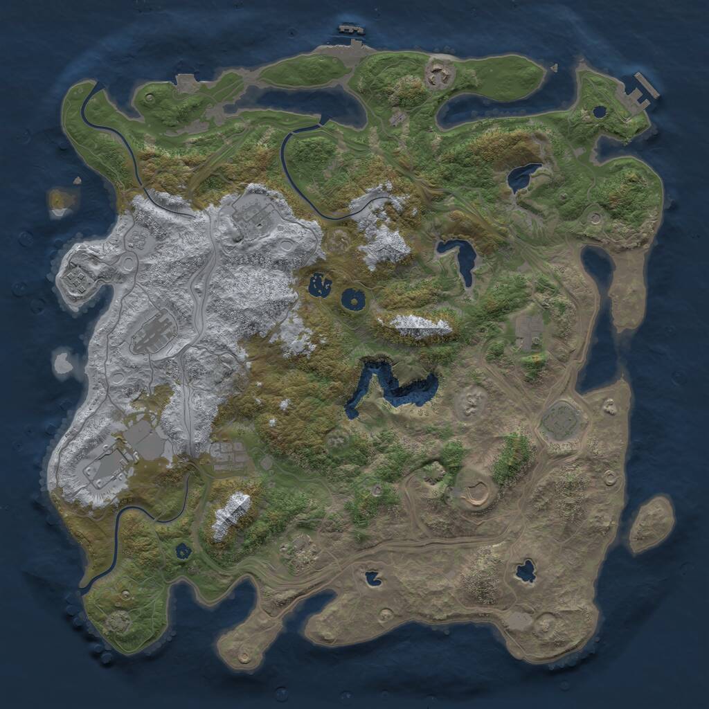 Rust Map: Procedural Map, Size: 4500, Seed: 1641035202, 17 Monuments