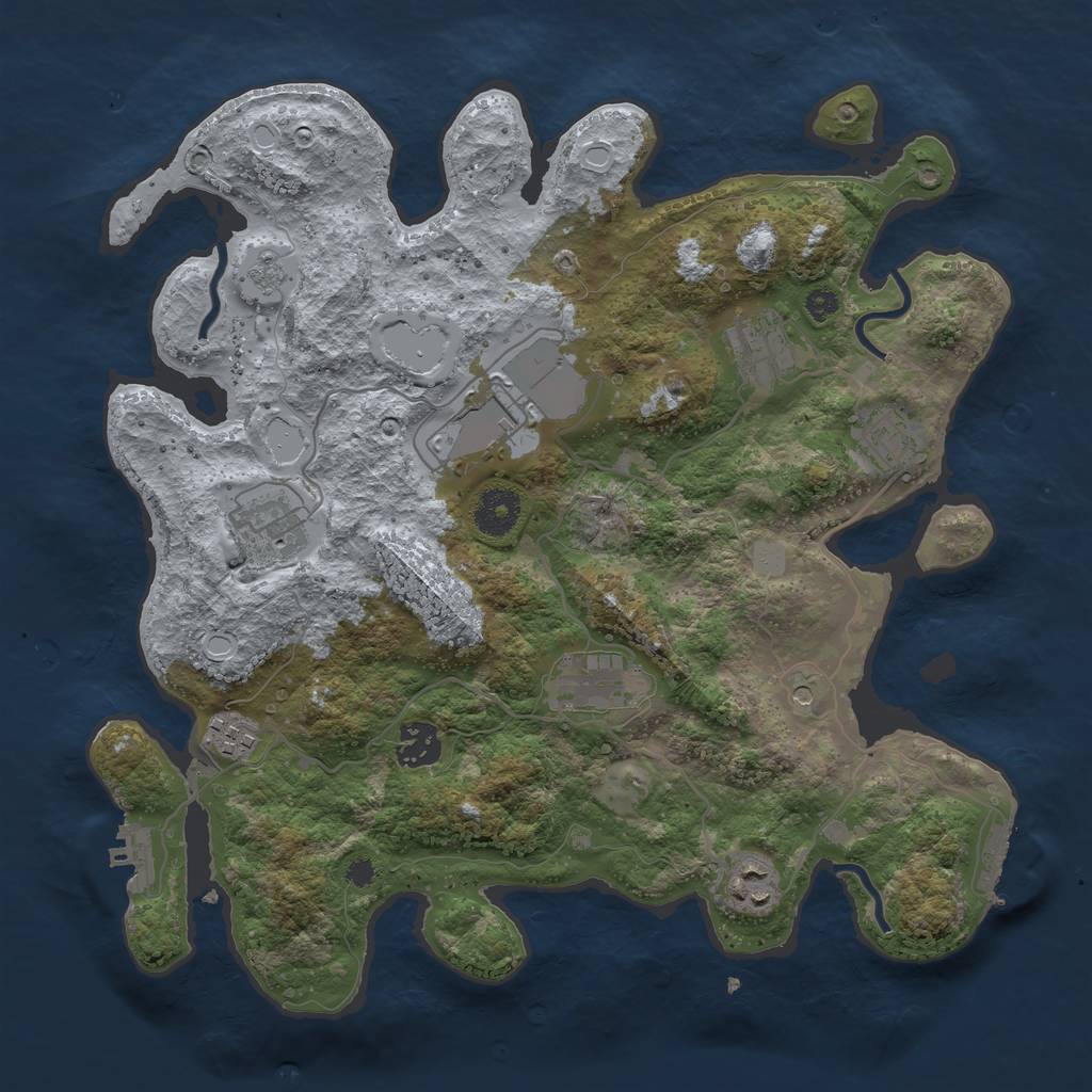 Rust Map: Procedural Map, Size: 3500, Seed: 81386013, 15 Monuments