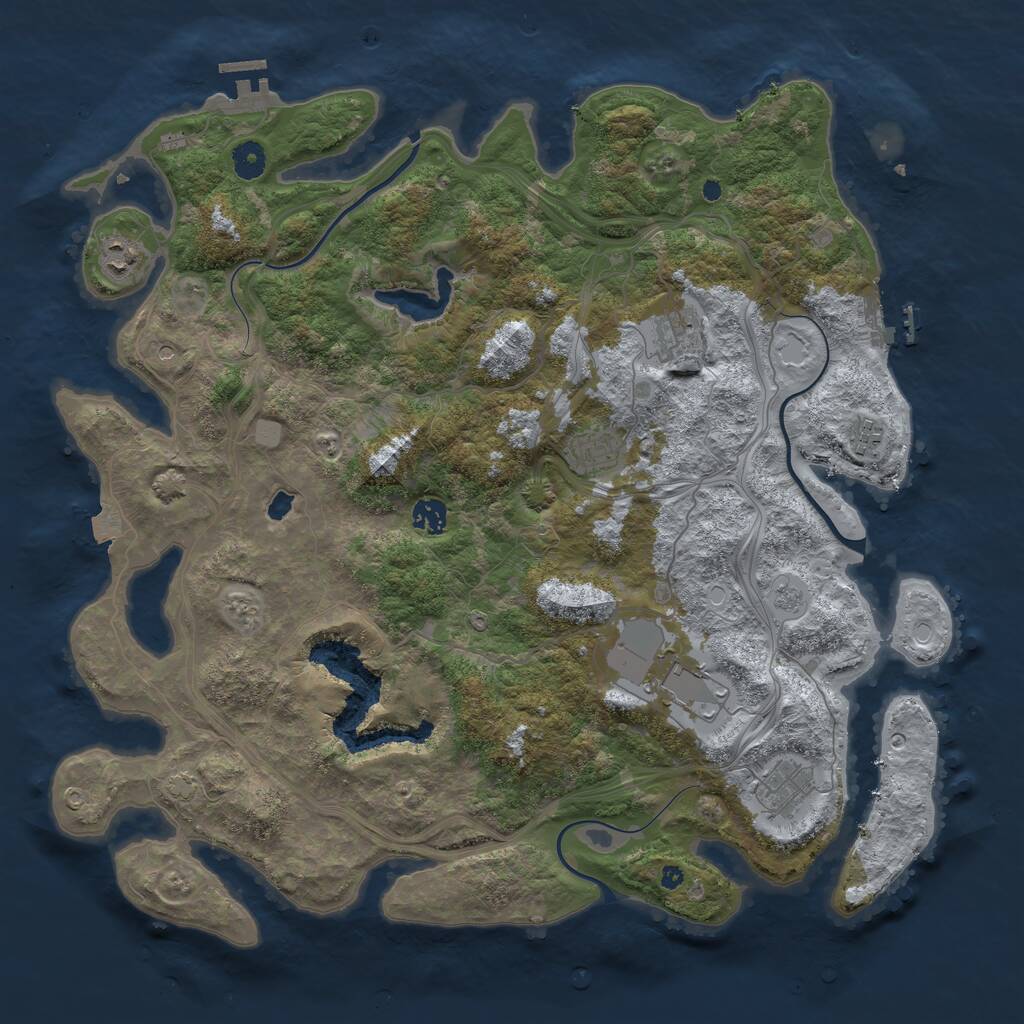 Rust Map: Procedural Map, Size: 4302, Seed: 731806209, 13 Monuments